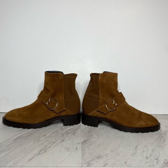 New! Stuart Weitzman Luxering Brown Suede Bootie 8B - Picture 7 of 14
